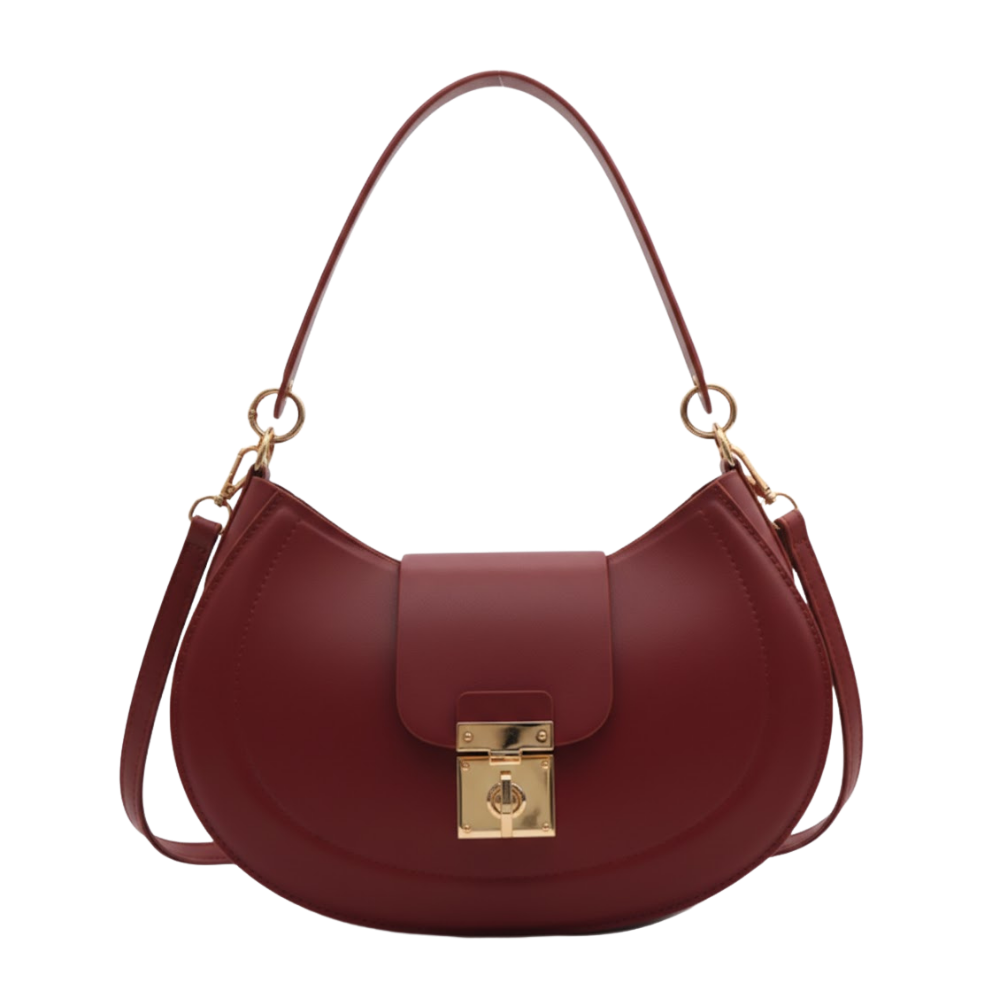 OEM参考製品　レディース・ショルダーバッグ（ワインレッド＆ゴールド）